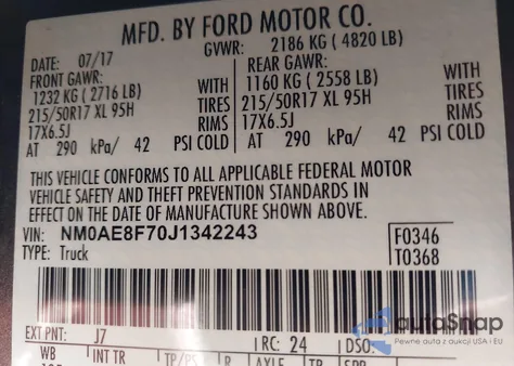 2018 Ford Transit Connect Xlt from USA, damaged, VIN NM0AE8F70J1342243